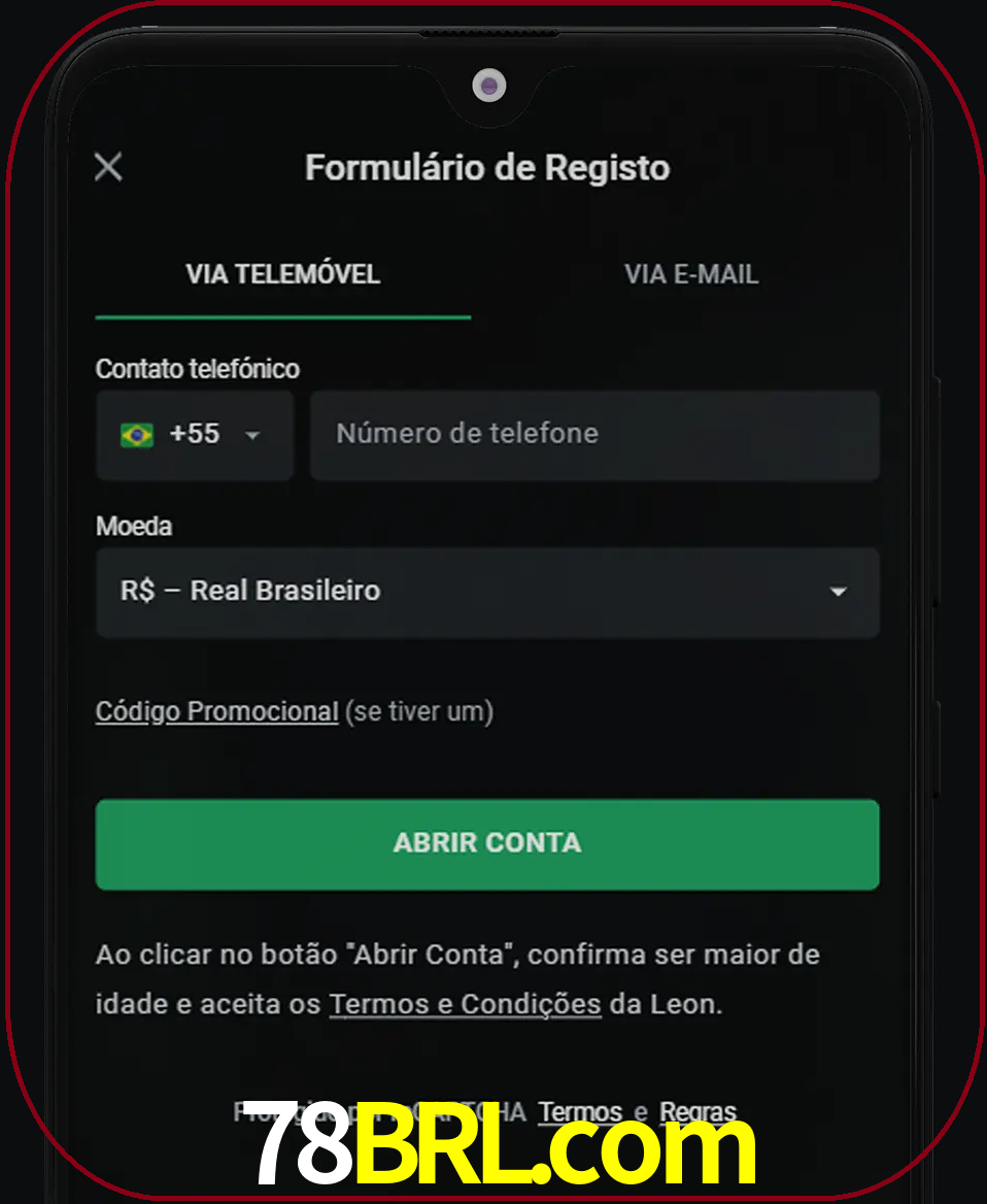 Abra o aplicativo e inicie o processo de registro.