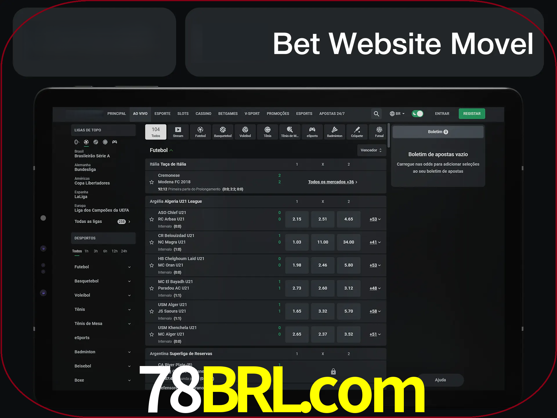 Use nosso website em qualquer dispositivo.